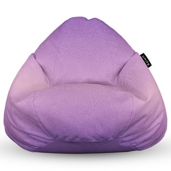 Fotoliu units puf (bean bag) tip para, impermeabil, cu maner, 80 x 90 x 68 cm, topografic mov