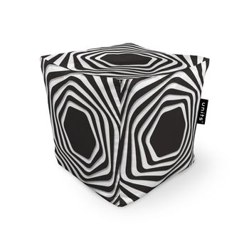 Fotoliu units puf (bean bag) tip cub, impermeabil, abstract zebra