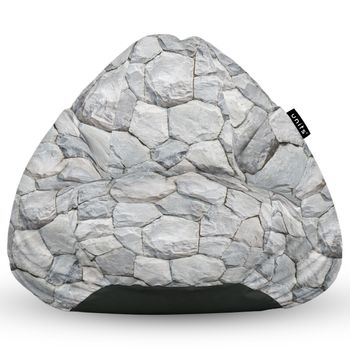 Fotoliu units puf (bean bag) tip para, impermeabil, cu maner, 80 x 90 x 68 cm, pietre albe