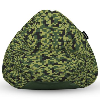 Fotoliu units puf (bean bag) tip para, impermeabil, cu maner, 80 x 90 x 68 cm, minecraft