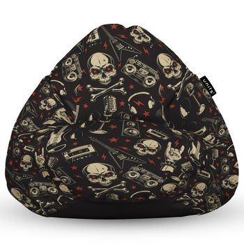 Fotoliu units puf (bean bag) tip para, impermeabil, cu maner, 80 x 90 x 68 cm, rock