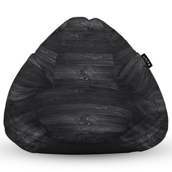 Fotoliu units puf (bean bag) tip para, impermeabil, cu maner, 80 x 90 x 68 cm, lemn negru