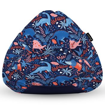 Fotoliu units puf (bean bag) tip para, impermeabil, cu maner, 80 x 90 x 68 cm, dinozauri nocturni