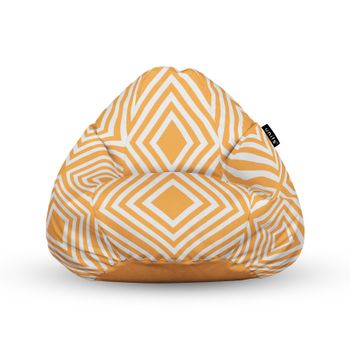 Fotoliu units puf (bean bag) tip para, impermeabil, cu maner, 80 x 90 x 68 cm, diamond, orange