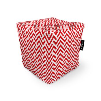 Fotoliu units puf (bean bag) tip cub, impermeabil, model rosu si alb