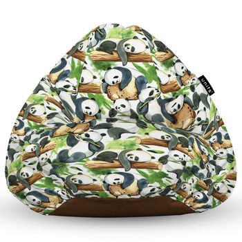 Fotoliu units puf (bean bag) tip para, impermeabil, cu maner, 80 x 90 x 68 cm, panda