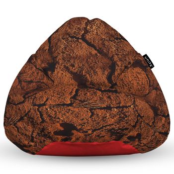 Fotoliu units puf (bean bag) tip para, impermeabil, cu maner, 80 x 90 x 68 cm, pamant