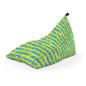Fotoliu units puf (bean bag) tip lounge, impermeabil, cu maner, 155 x 83 x 65 cm, candies fundal in dungi