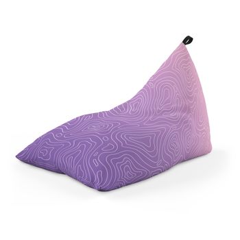 Fotoliu units puf (bean bag) tip lounge, impermeabil, cu maner, 155 x 83 x 65 cm, topografic mov