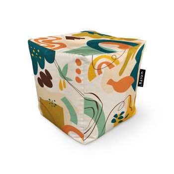 Fotoliu units puf (bean bag) tip cub, impermeabil, abstract jungle