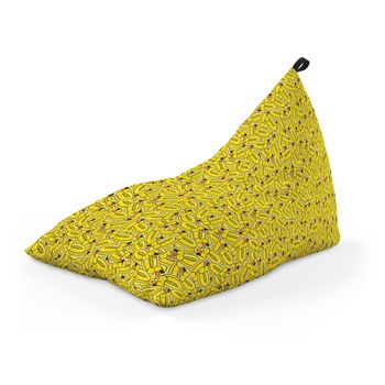 Fotoliu units puf (bean bag) tip lounge, impermeabil, cu maner, 155 x 83 x 65 cm, rate galbene cool
