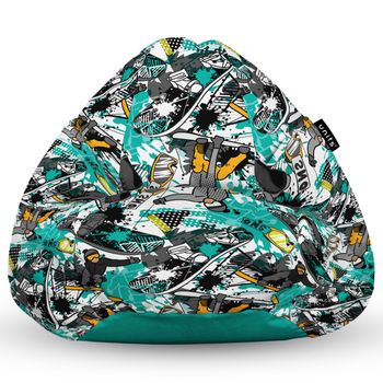 Fotoliu units puf (bean bag) tip para, impermeabil, cu maner, 80 x 90 x 68 cm, snowboard