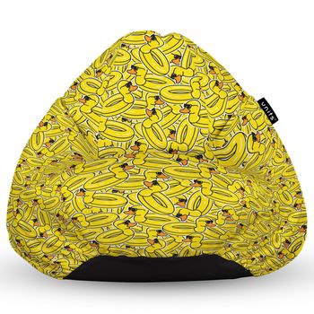 Fotoliu units puf (bean bag) tip para, impermeabil, cu maner, 80 x 90 x 68 cm, rate galbene cool
