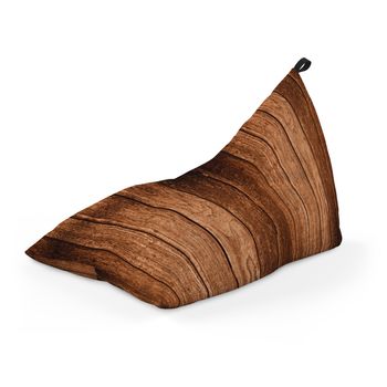 Fotoliu units puf (bean bag) tip lounge, impermeabil, cu maner, 155 x 83 x 65 cm, lemn maro