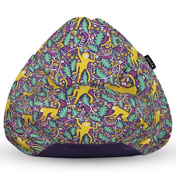 Fotoliu units puf (bean bag) tip para, impermeabil, cu maner, 80 x 90 x 68 cm, maimute in copac