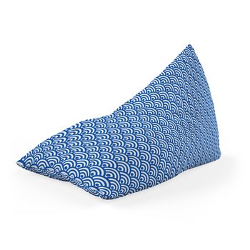 Fotoliu units puf (bean bag) tip lounge, impermeabil, cu maner, 155 x 83 x 65 cm, oriental waves, blue