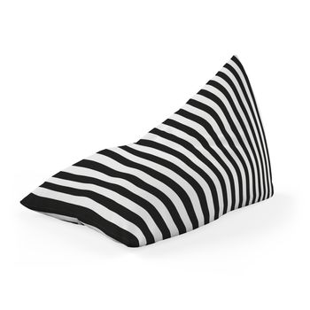 Fotoliu units puf (bean bag) tip lounge, impermeabil, cu maner, 155 x 83 x 65 cm, regular stripes, black