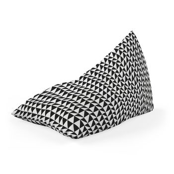 Fotoliu units puf (bean bag) tip lounge, impermeabil, cu maner, 155 x 83 x 65 cm, geometric sea, black