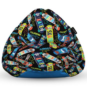 Fotoliu units puf (bean bag) tip para, impermeabil, cu maner, 80 x 90 x 68 cm, skate