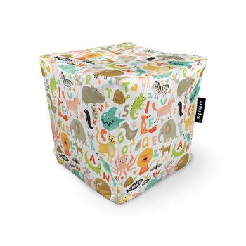 Fotoliu units puf (bean bag) tip cub, impermeabil, abecedar