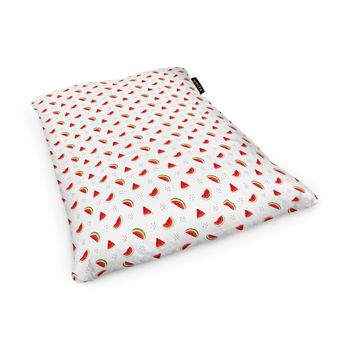 Fotoliu units puf (bean bag) tip perna, impermeabil, alb cu felii de pepene