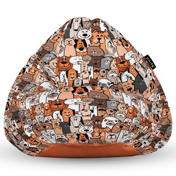 Fotoliu units puf (bean bag) tip para, impermeabil, cu maner, 80 x 90 x 68 cm, invazia animalelor