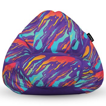 Fotoliu units puf (bean bag) tip para, impermeabil, cu maner, 80 x 90 x 68 cm, retro lava