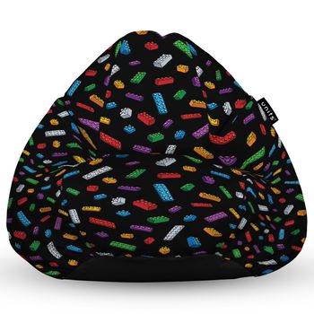 Fotoliu units puf (bean bag) tip para, impermeabil, cu maner, 80 x 90 x 68 cm, lego fundal negru