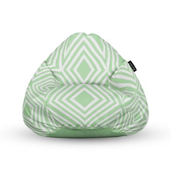Fotoliu units puf (bean bag) tip para, impermeabil, cu maner, 80 x 90 x 68 cm, diamond, green