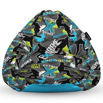 Fotoliu units puf (bean bag) tip para, impermeabil, cu maner, 80 x 90 x 68 cm, x-sport