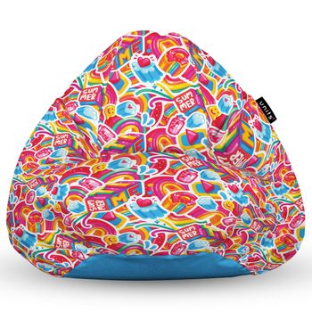 Fotoliu units puf (bean bag) tip para, impermeabil, cu maner, 80 x 90 x 68 cm, candy rainbows