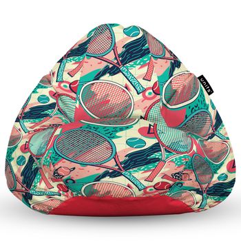 Fotoliu units puf (bean bag) tip para, impermeabil, cu maner, 80 x 90 x 68 cm, tenis