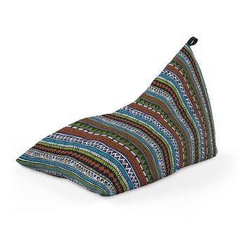 Fotoliu units puf (bean bag) tip lounge, impermeabil, cu maner, 155 x 83 x 65 cm, tribal aztec