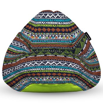 Fotoliu units puf (bean bag) tip para, impermeabil, cu maner, 80 x 90 x 68 cm, tribal aztec