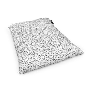 Fotoliu units puf (bean bag) tip perna, impermeabil, alb cu ursi