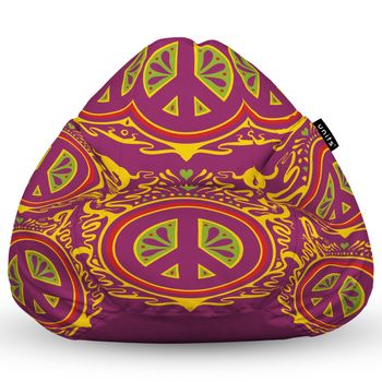 Fotoliu units puf (bean bag) tip para, impermeabil, cu maner, 80 x 90 x 68 cm, hippie groove