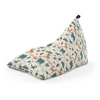 Fotoliu units puf (bean bag) tip lounge, impermeabil, cu maner, 155 x 83 x 65 cm, ursi cerbi si alti prieteni