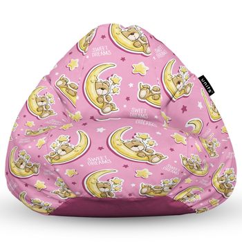 Fotoliu units puf (bean bag) tip para, impermeabil, cu maner, 80 x 90 x 68 cm, sweet dreams teddy bear