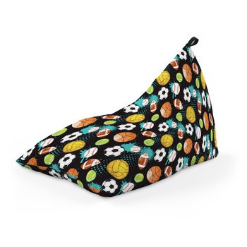 Fotoliu units puf (bean bag) tip lounge, impermeabil, cu maner, 155 x 83 x 65 cm, mingi