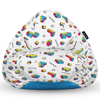 Fotoliu units puf (bean bag) tip para, impermeabil, cu maner, 80 x 90 x 68 cm, memphis tetris