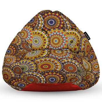 Fotoliu units puf (bean bag) tip para, impermeabil, cu maner, 80 x 90 x 68 cm, mandala