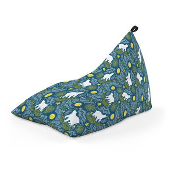 Fotoliu units puf (bean bag) tip lounge, impermeabil, cu maner, 155 x 83 x 65 cm, ursi polari