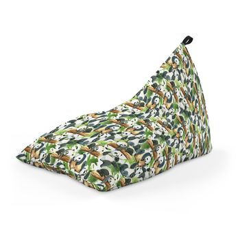 Fotoliu units puf (bean bag) tip lounge, impermeabil, cu maner, 155 x 83 x 65 cm, panda