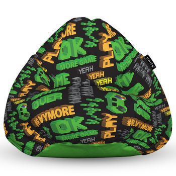 Fotoliu units puf (bean bag) tip para, impermeabil, cu maner, 80 x 90 x 68 cm, play more retro