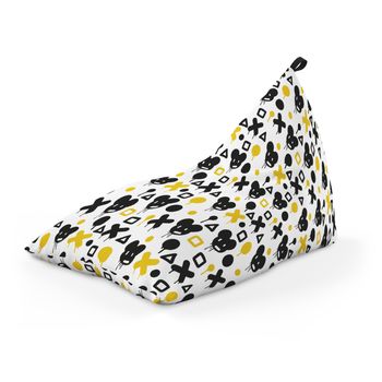 Fotoliu units puf (bean bag) tip lounge, impermeabil, cu maner, 155 x 83 x 65 cm, graffiti xo mice