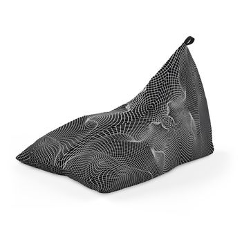 Fotoliu units puf (bean bag) tip lounge, impermeabil, cu maner, 155 x 83 x 65 cm, topografic negru
