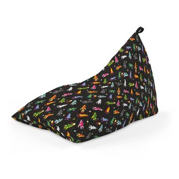 Fotoliu units puf (bean bag) tip lounge, impermeabil, cu maner, 155 x 83 x 65 cm, retro space ships
