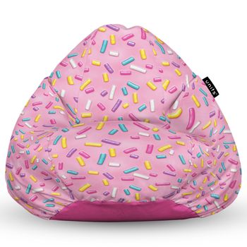 Fotoliu units puf (bean bag) tip para, impermeabil, cu maner, 80 x 90 x 68 cm, glazed sprinkle