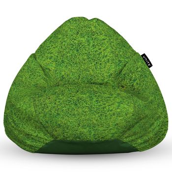 Fotoliu units puf (bean bag) tip para, impermeabil, cu maner, 80 x 90 x 68 cm, iarba verde