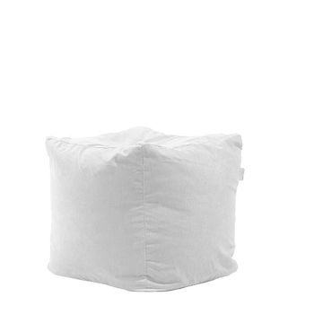 Fotoliu pufrelax taburet cub , - angora grey cu husa detasabila textila, umplut cu perle polistiren